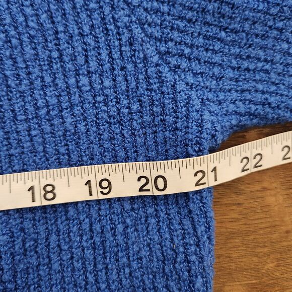 M Vtg Cobalt Blue Open Cardigan Party Artsy Wool Colorful Bright Business Casual - Picture 3 of 8